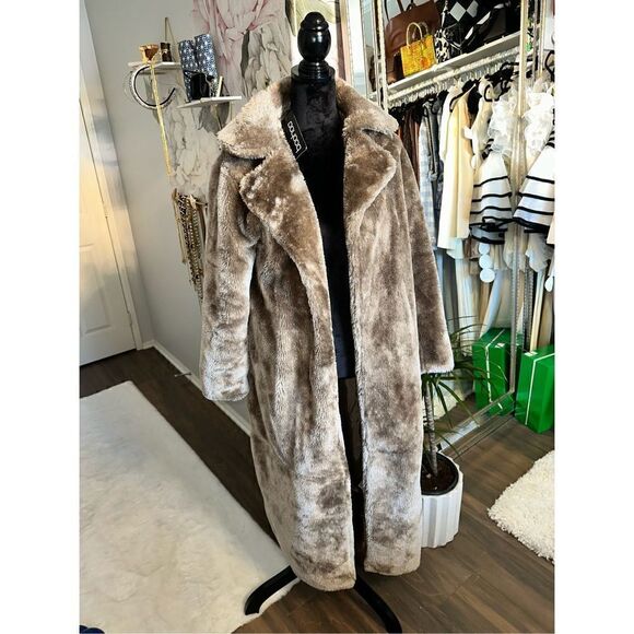 Boohoo Teddy Longline Coat SZ 8 - Picture 1 of 7